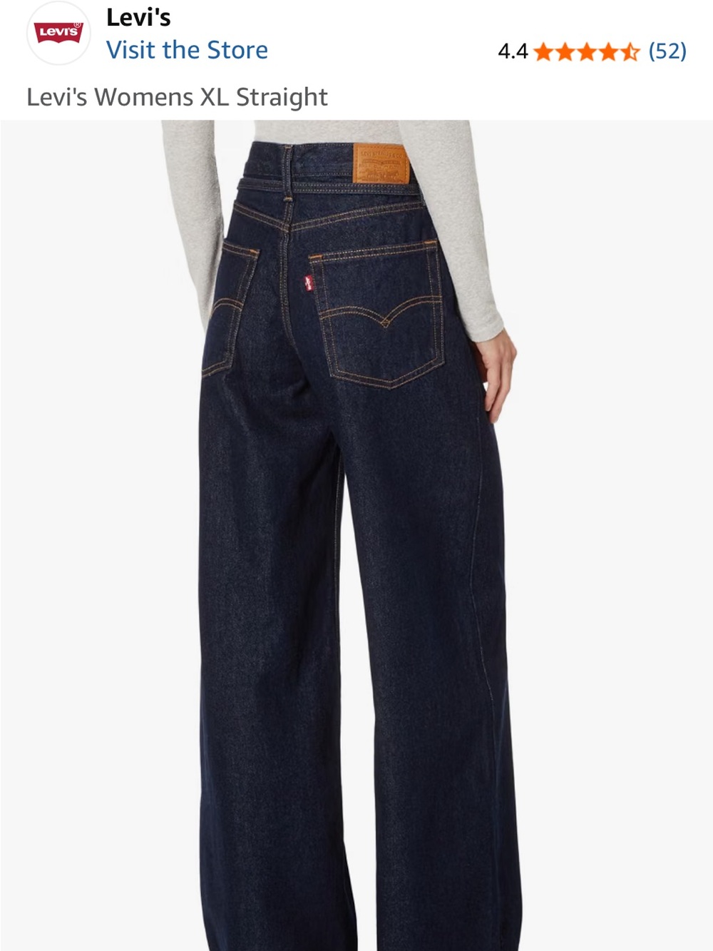 Levi's Women's Dark Blue XL straight -Leg Tie-Waist Jeans size 27 - Picture 2 of 6